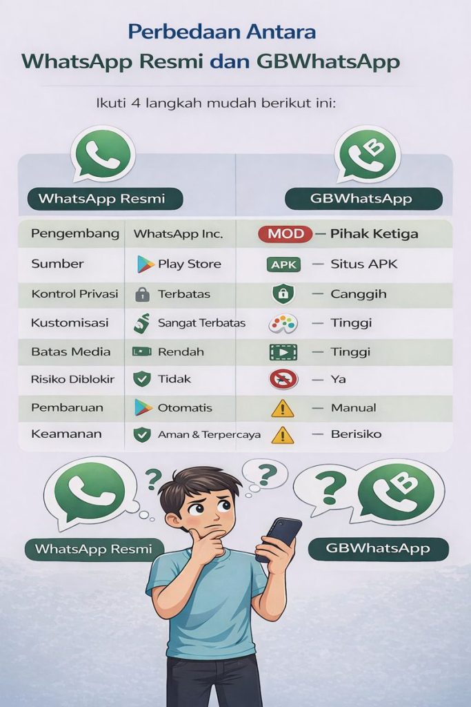 Berbeda antara whatsapp dan gbwhatsapp