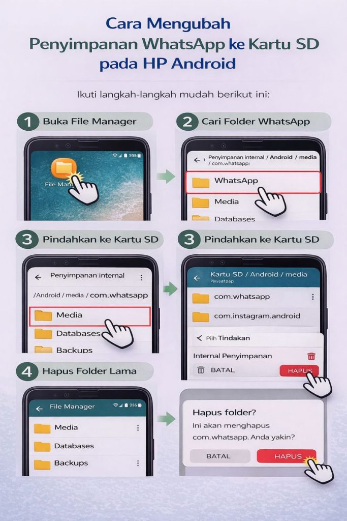 Ubah Penyimpanan Whatsapp ke Kartu Sd